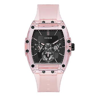 Guess watches sporting pink Women's Analog Quartz watch with Silicone bracelet GW0032G1