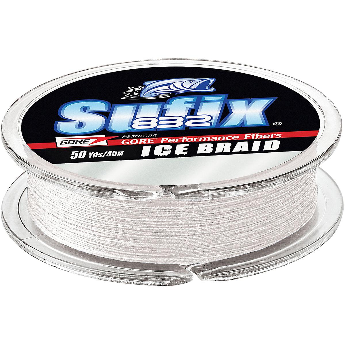 Sufix 832 Advanced Ice Braid Fishing Line, Ghost, 50 Yard Spool