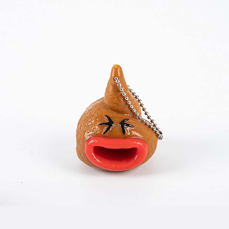 Funny Poop Keychains Emoticon Toy Out Tongues Novelty Fun Little Tricky Toy