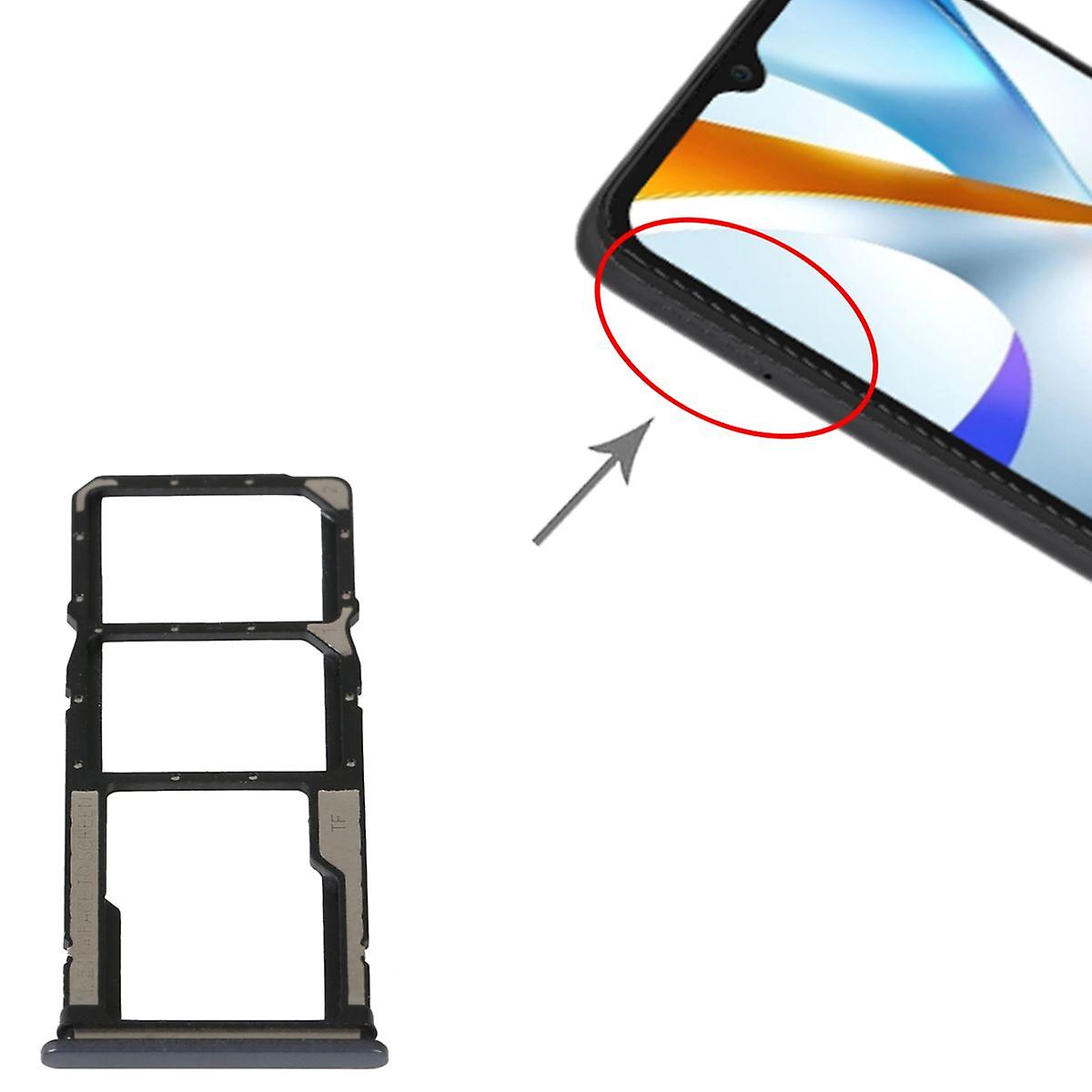 درج بطاقة SIM + درج بطاقة Micro SD محول حامل بطاقة أسود Xiaomi Poco C40 Ersatzteil
