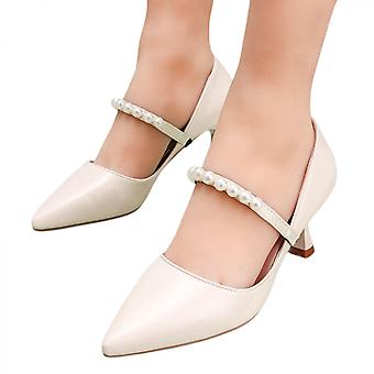 1 Pares de zapatos de tacón alto para mujer Cordones Elástico Antideslizante Tacones altos Perla para correas de talón Zapato de correas de tobillo de repuesto