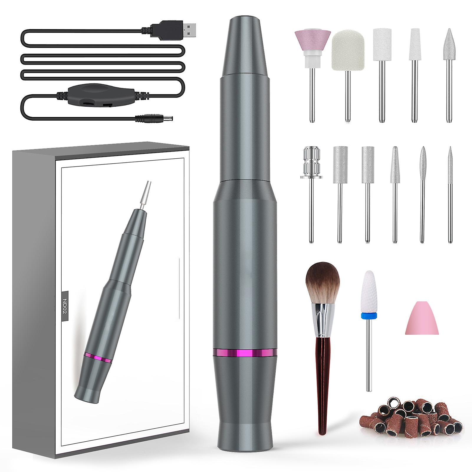 Rechargeable Portable Nail File Kit Ergonomic Handle Design Manicure Tools