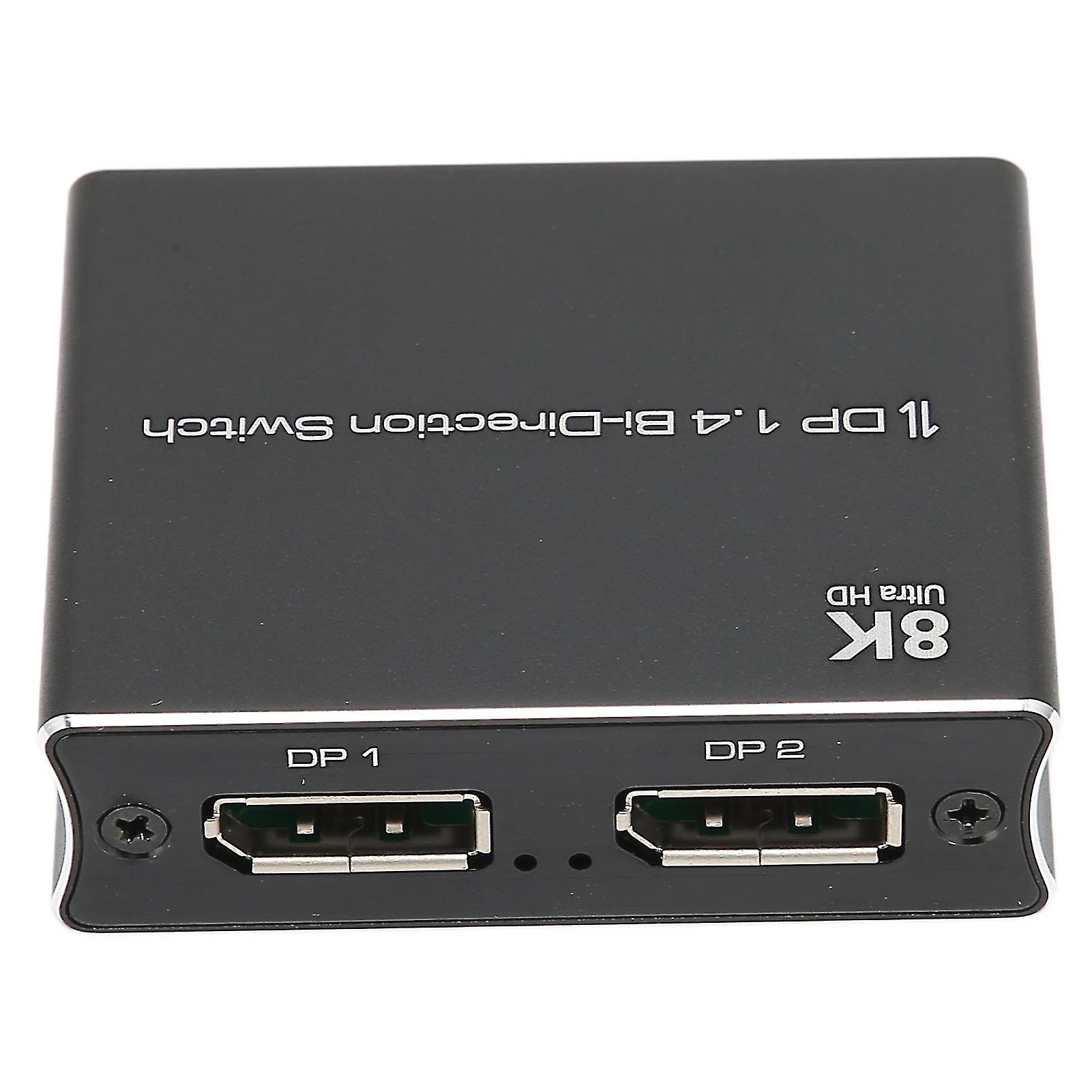 Displayport Switch 8K At 30Hz 4K At 120Hz 1080P At 240Hz 2 in 1 Out Or 1 in 2 Out Bi Directional DP 1.4 Switch