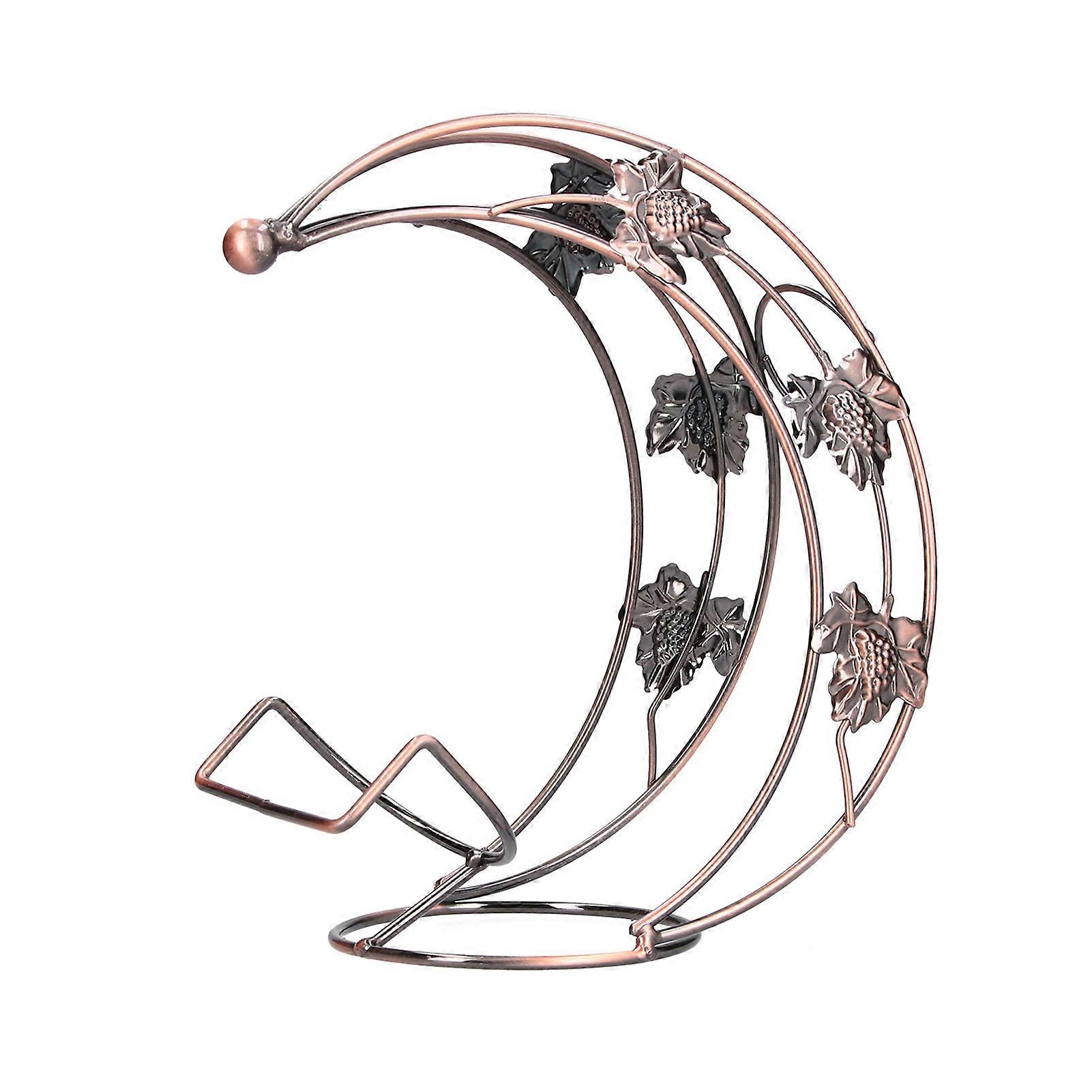 Metal Wire Wine Rack Wrought Iron Freestanding Single Bottle Wine Holder for Bar Basement Cabinet