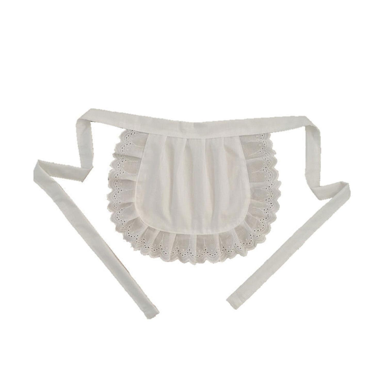 Luxurious Cotton Apron with Ruffles: Perfect for Maids & Waitresses