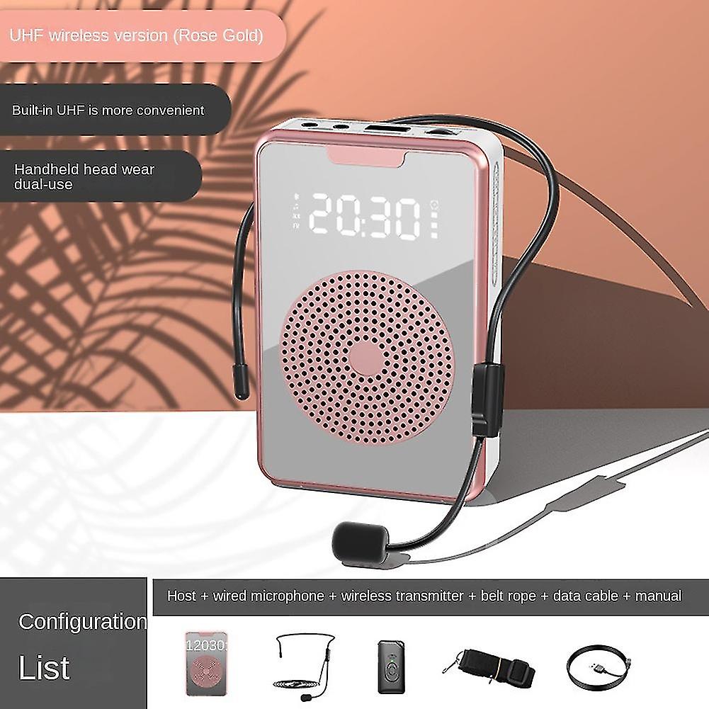 Vezeték nélküli hangerősítő Bluetooth mikrofon hangszóró mikrofon fejhallgatóval idegenvezető-