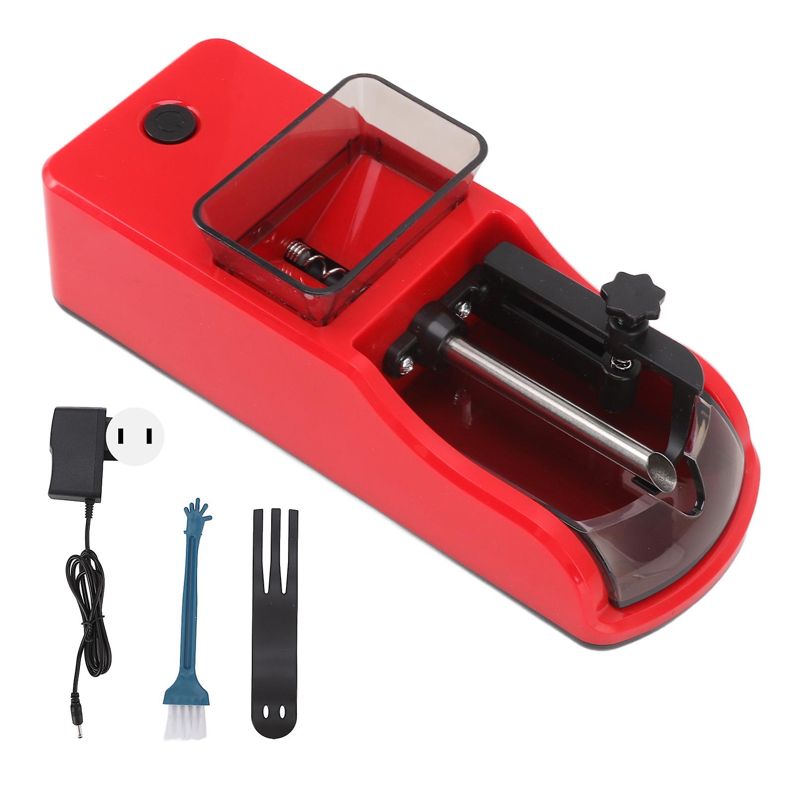 Automatic Electric Cigarette Rolling Machine 8mm Injector Red US Plug
