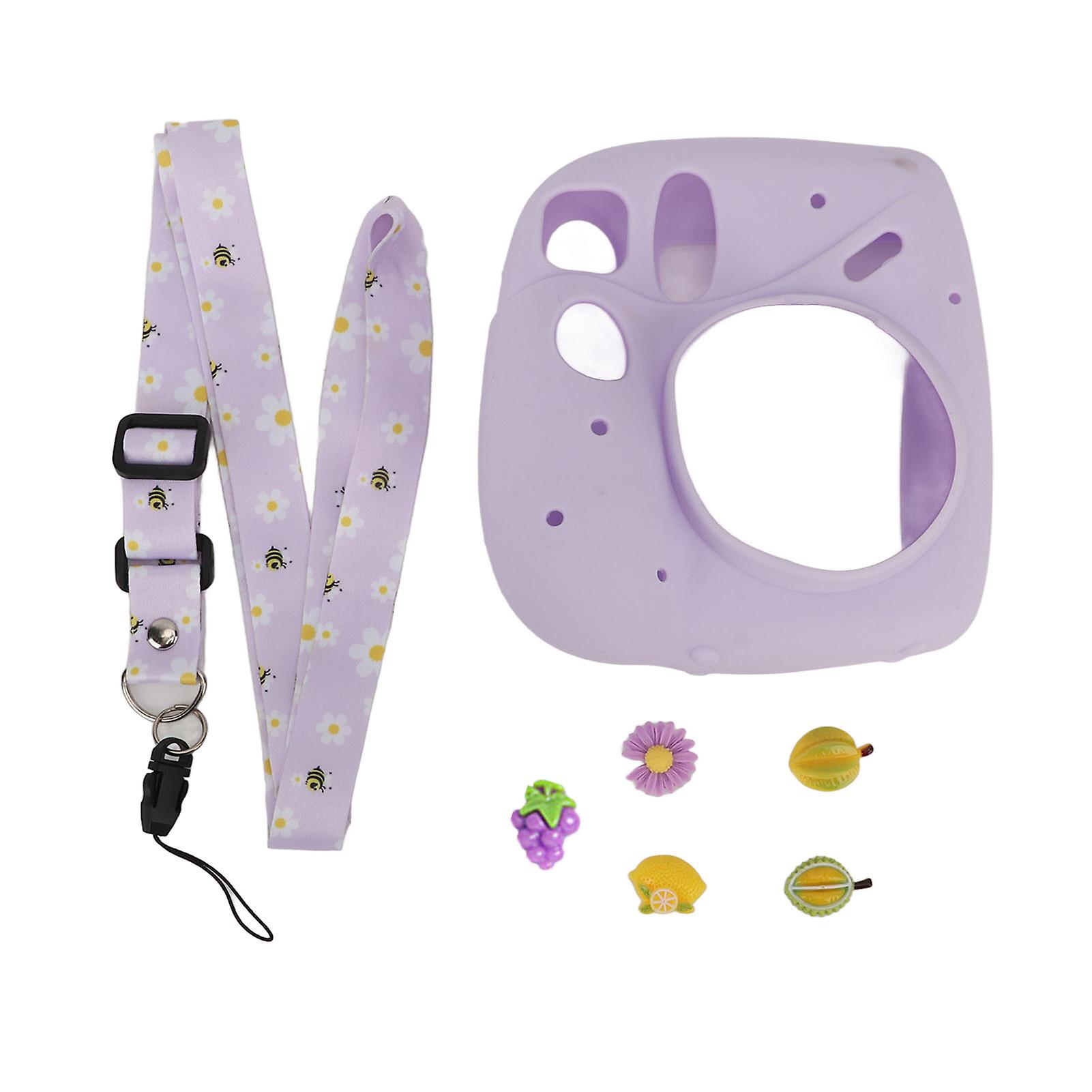 Instant Camera Lightweight Cover With Shoulder Strap Soft Silicone Protective Case For Instax Mini 7 Plus