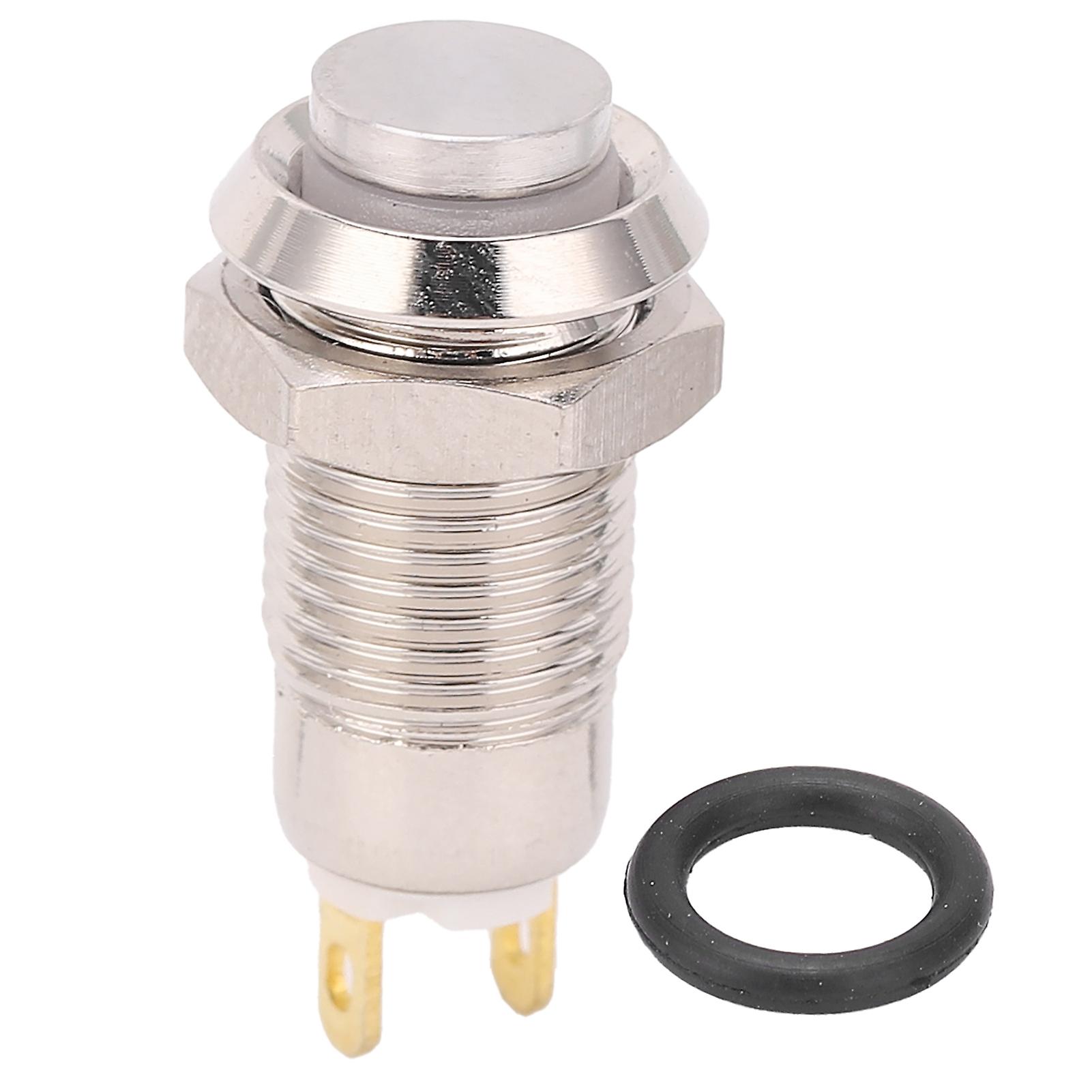 8mm Metal Push Button Switch, Waterproof, Self-Locking, 3V (No LED)