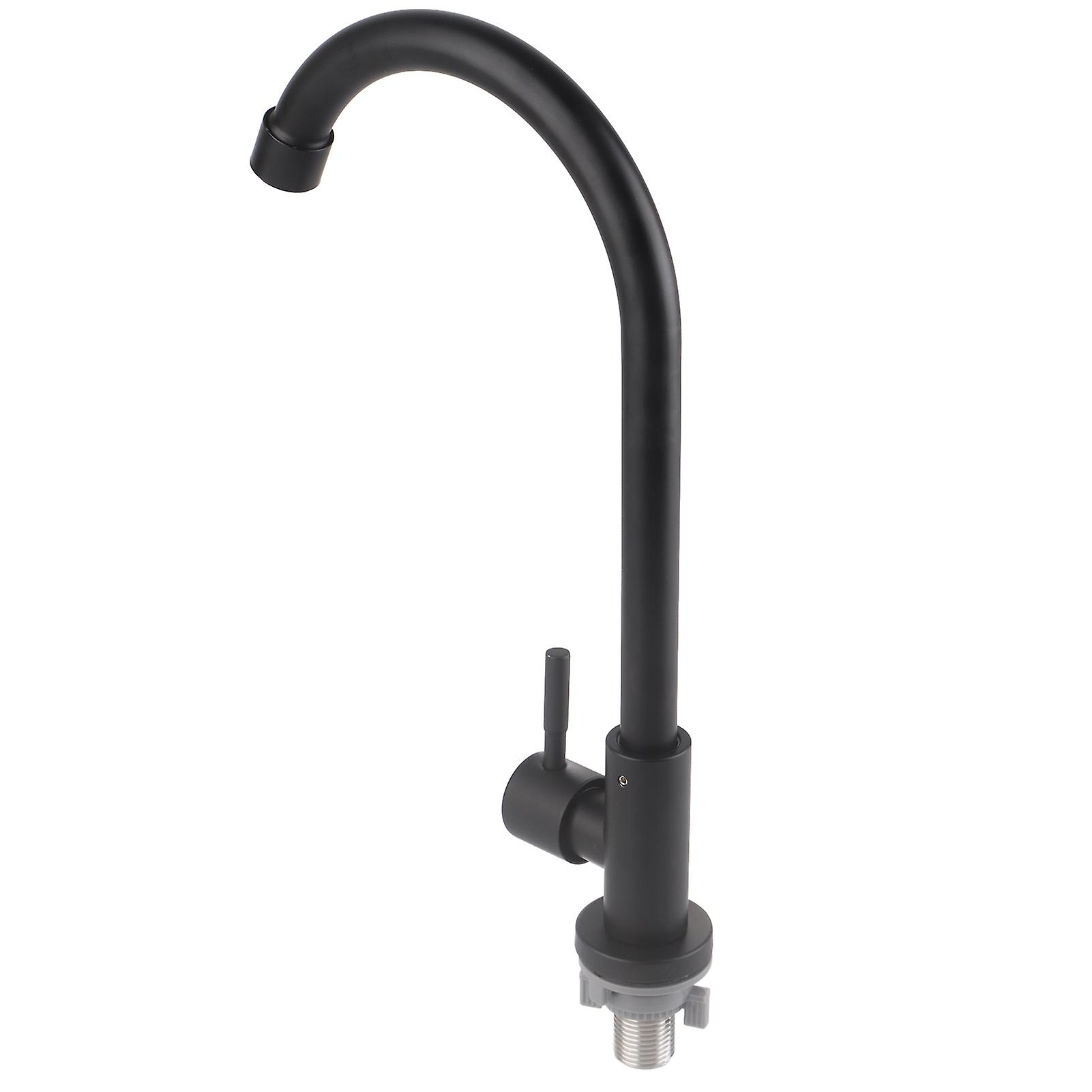 Magnetic 90 Degree Rotating Single Cold Water Faucet, G1/2 Thread, Matte Black Finish, 90 Degree Rotating Valve for Kitchen Sink Basin