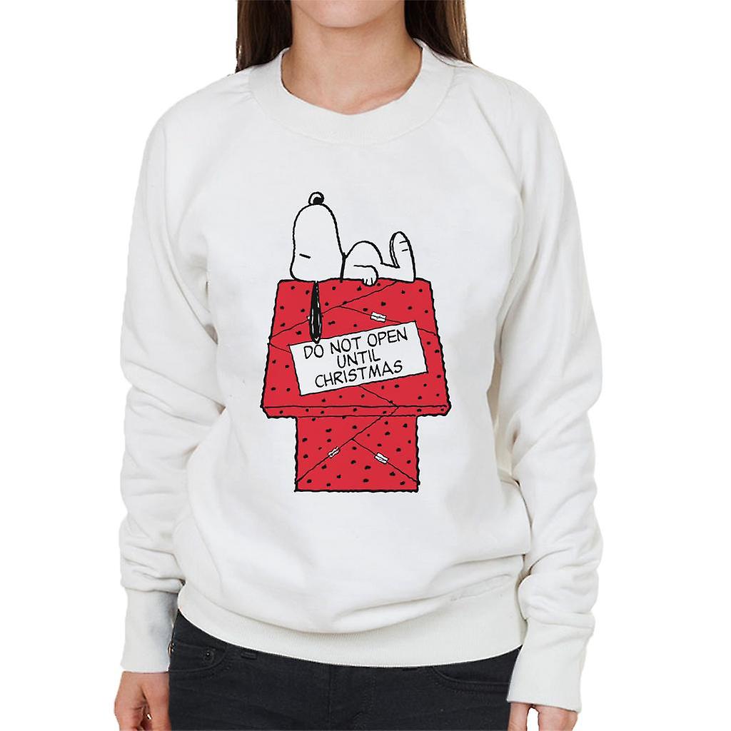 Peanuts Snoopy Do Not Open Until Christmas Day Women's Sweatshirt