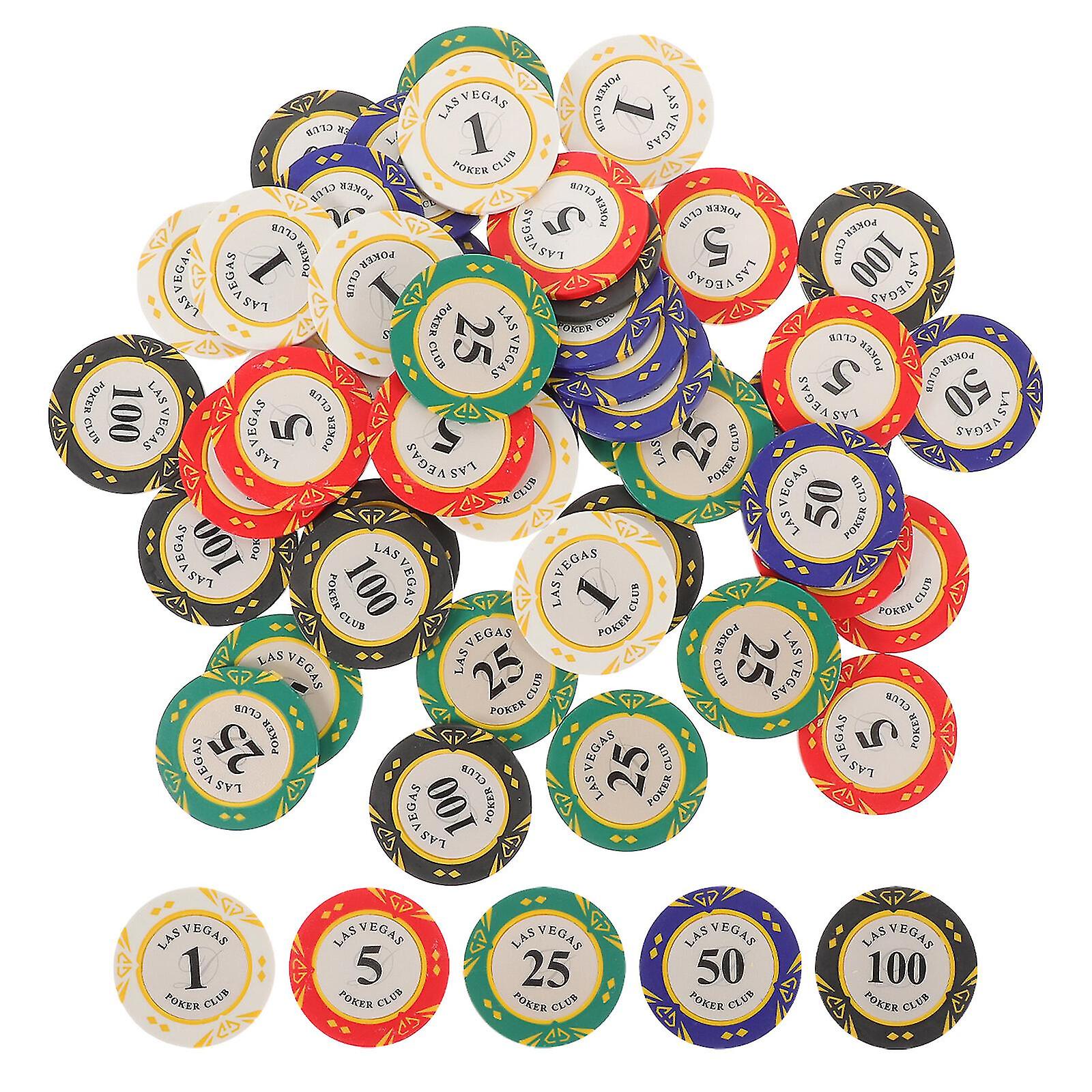 50pcs Μάρκες πόκερ Πόκερ Δείκτες Πηλός Μάρκες πόκερ Μάρκες πόκερ Μάρκες τυχερών παιχνιδιών-dwdz