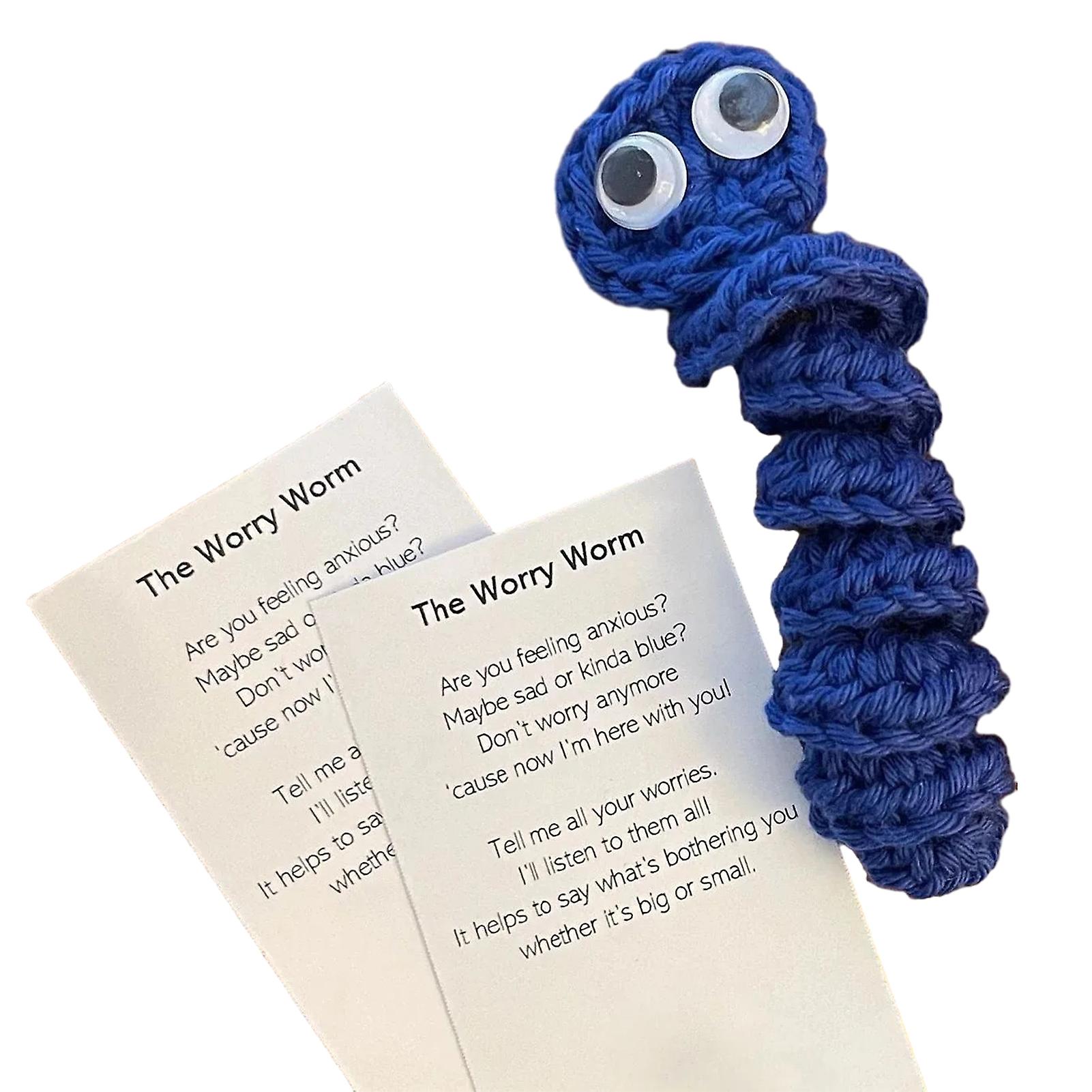 Lovely Knitted Worry Worm Toy Stylish Desktop Crafts Decoration for Home Desk Study