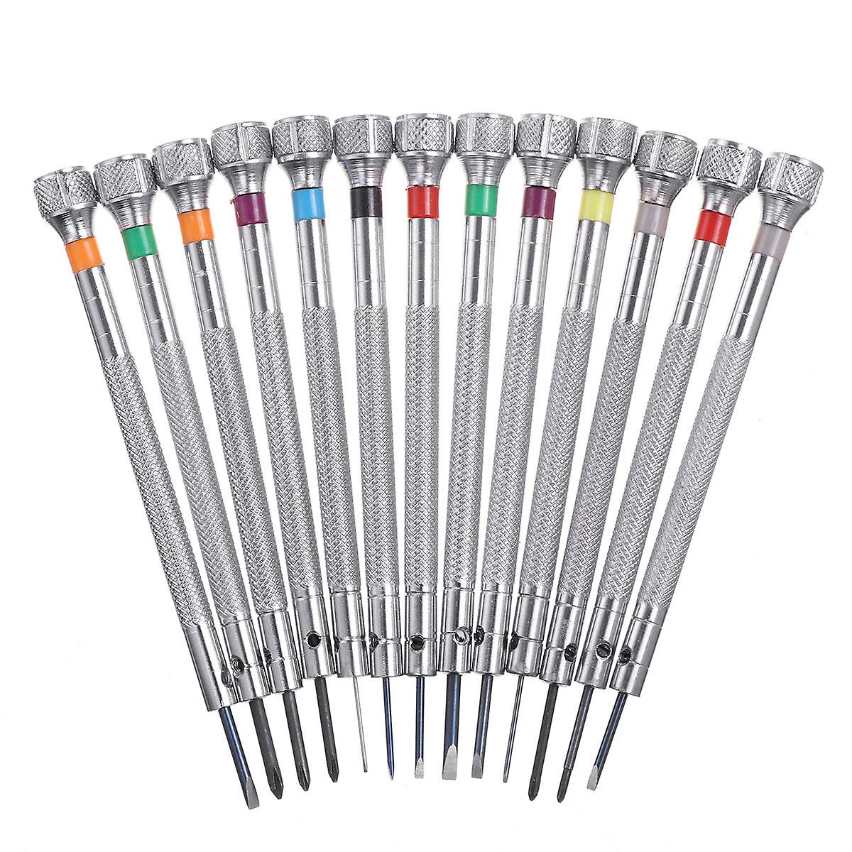 13Pcs 0.6mm~2.0mm Watchmakers Eyeglasses Watch Screwdriver Precision Repair Tools Set