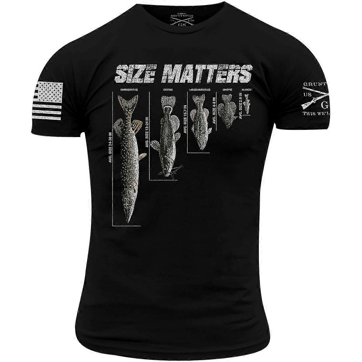 グラントスタイルの魚のサイズはTシャツ - ブラック