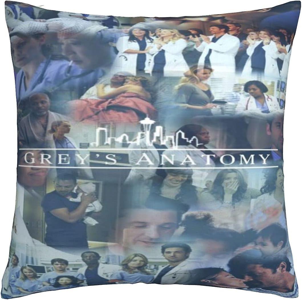 Myke putetrekk Putevar,Grey's Anatomy Dekorative store firkantede fargerike vaskbare pynteputevar for stue, sofa, soverom, hjem bil-cp