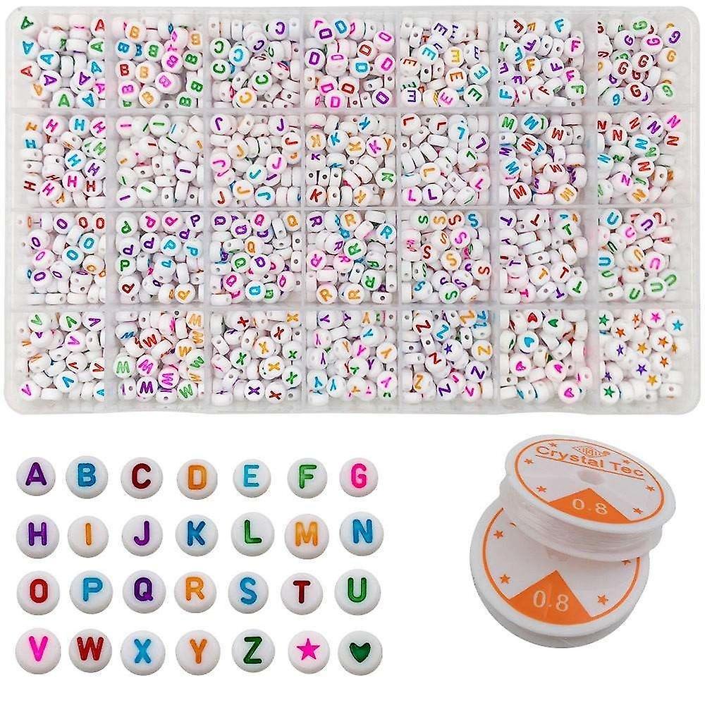 DIY - Caixa de contas - Contas de letra - 1400pcs + linha elástica