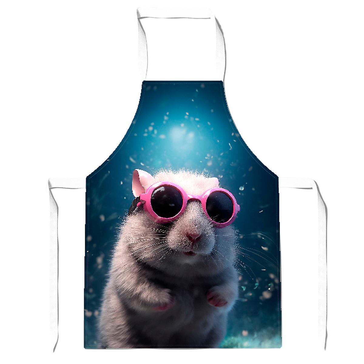Splashart Doormouse With Pink Glasses Apron
