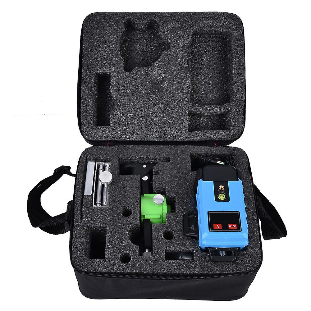 12 Lines Line Level Remote Control 360° Green Light High Accuracy Laser Leveling Tool(UK Plug)