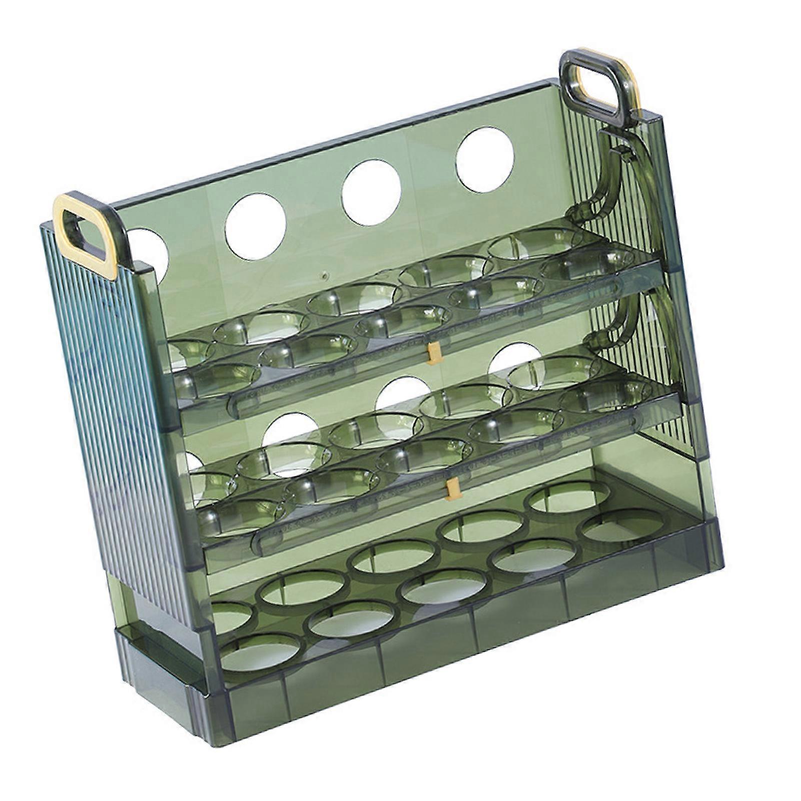 Egg Container 3 Layer 30 Grids Large Capacity Plastic Reversible Space Saving Egg Holder for Fridge