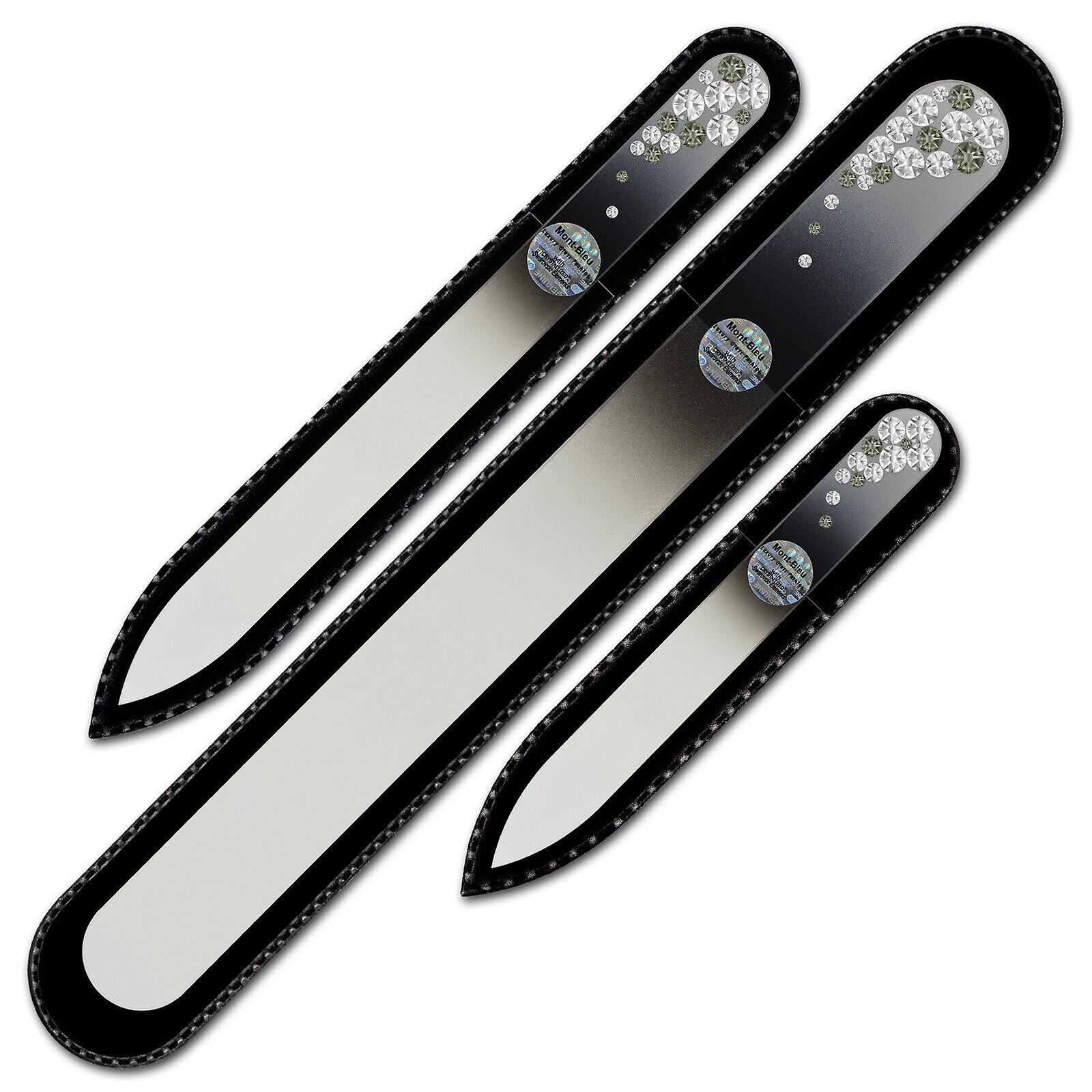 Set of 3 Czech Glass Nail Files with crystals BC-BMS - Crystal