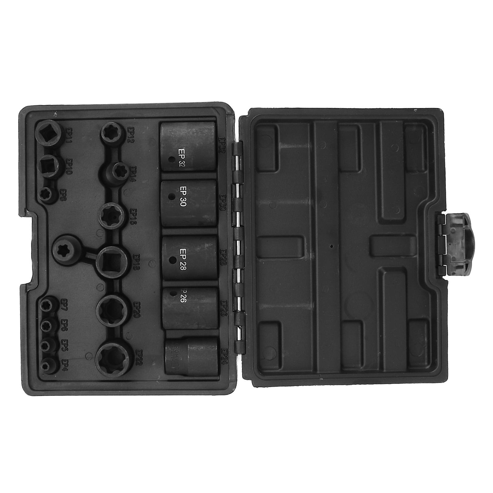 19 Pcs EP Socket Set Female External Star Socket EP4 to EP32 High Torque Deformation Prevention Puller Tool