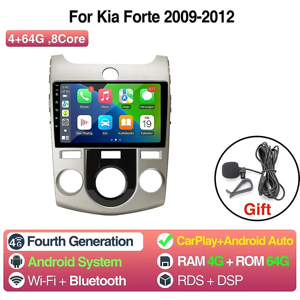 Android 12 Car Radio Stereo For Kia Forte Cerato 2009-2012 Multimedia Gps Carplay Android Auto 9inch Head Unit Dsp Wifi 4g
