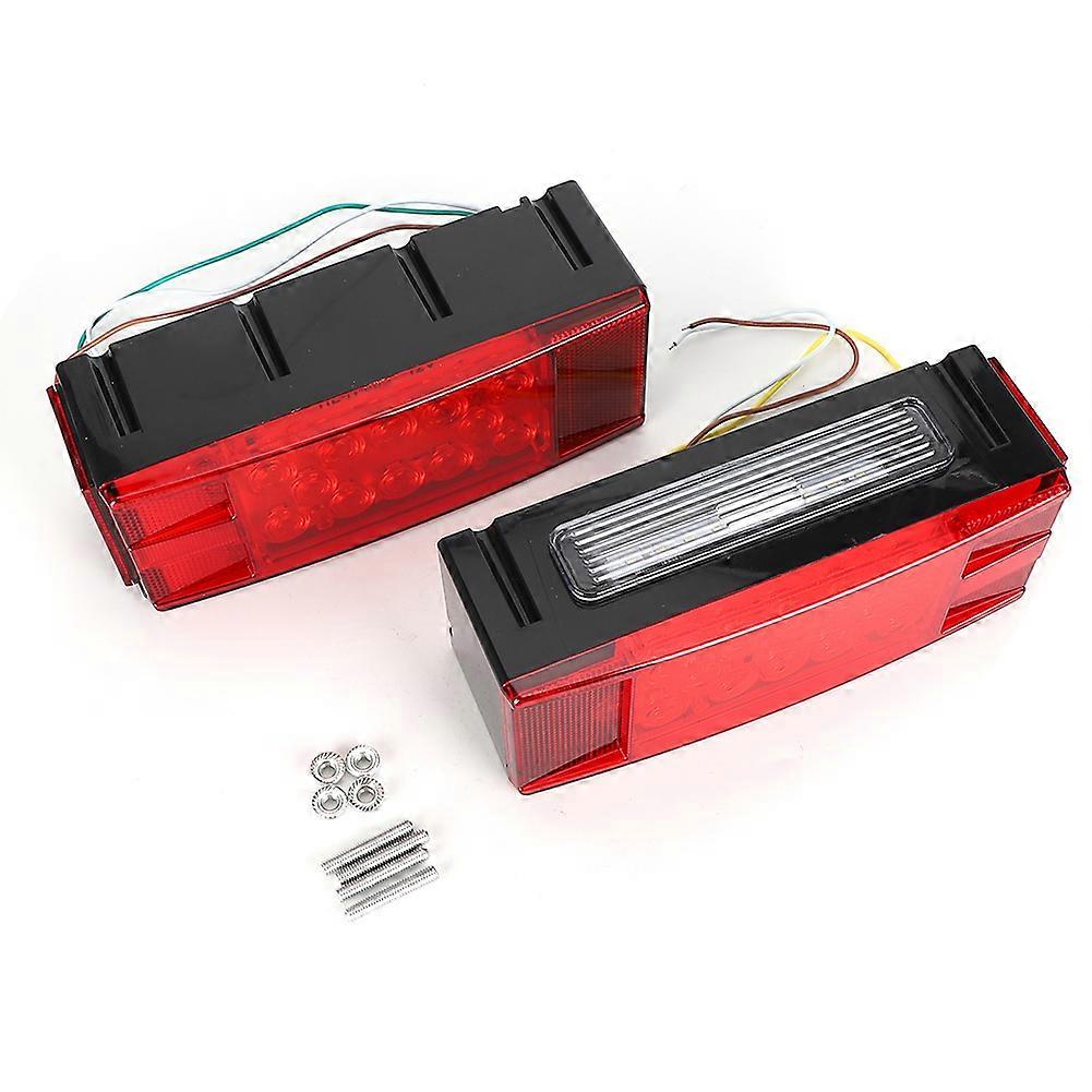 2pcs Rectangular Trailer Taillight LED Rear Light Lamp IP67 Waterproof Super Bright E2U411