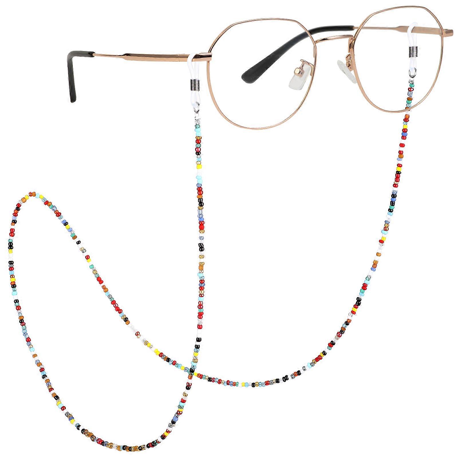 2 Pcs Glasses Chain Women Eyeglasses Beaded Chain Eyewear Chain Beaded