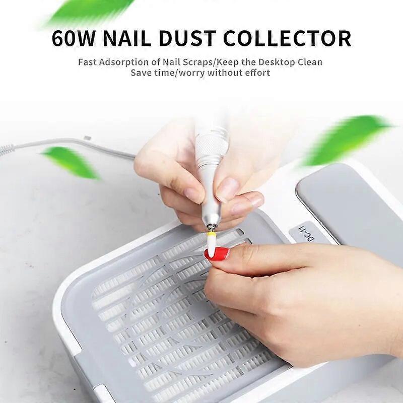 60w Nail Dust Collector Fan Vacuum Cleaner Professional Manicure Machine Tool With Remove Filter Strong Power Nail Extractor Fan