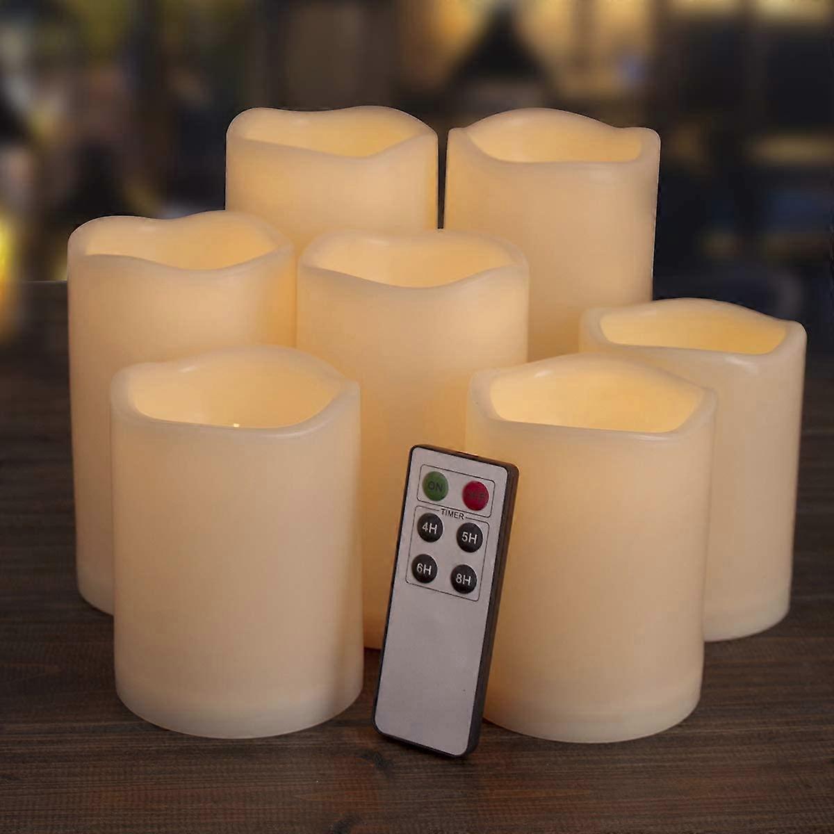 Flameless Candles - LED Battery Operated Candles with Remote Timer (Waterproof)