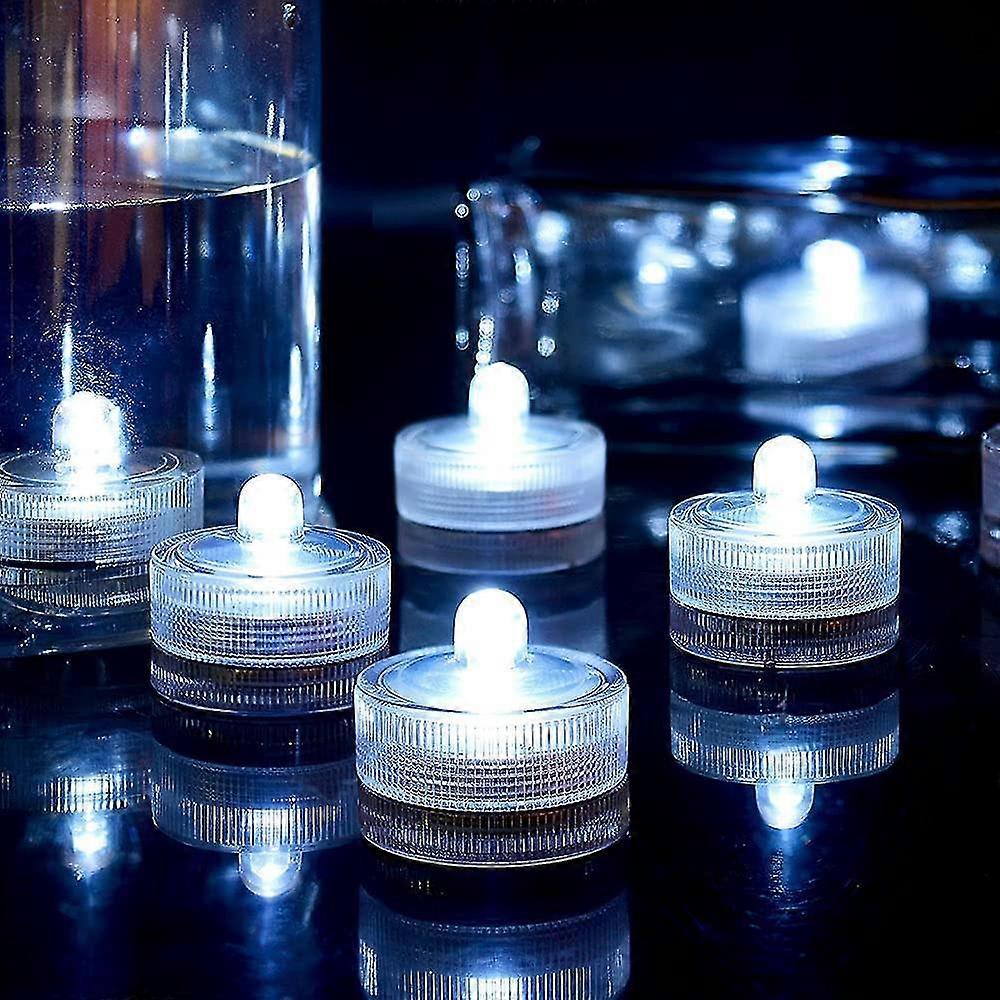 24pcs Waterproof Round Mini Led Tea Lights Underwater Lights