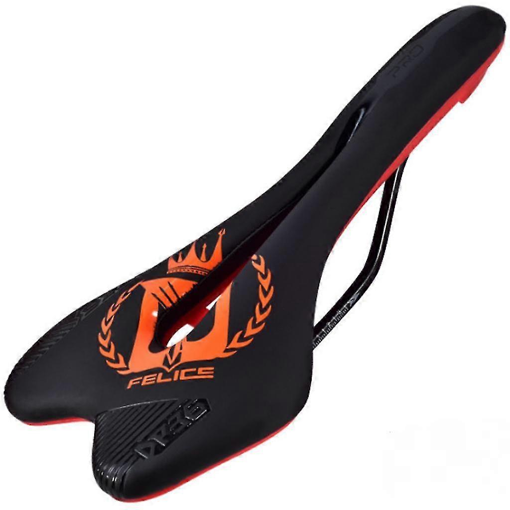 Άνετο μαξιλάρι ποδηλάτου εργονομικά αναπνεύσιμο Gel Road Mountain Bike Σέλα (μαύρο πορτοκαλί)