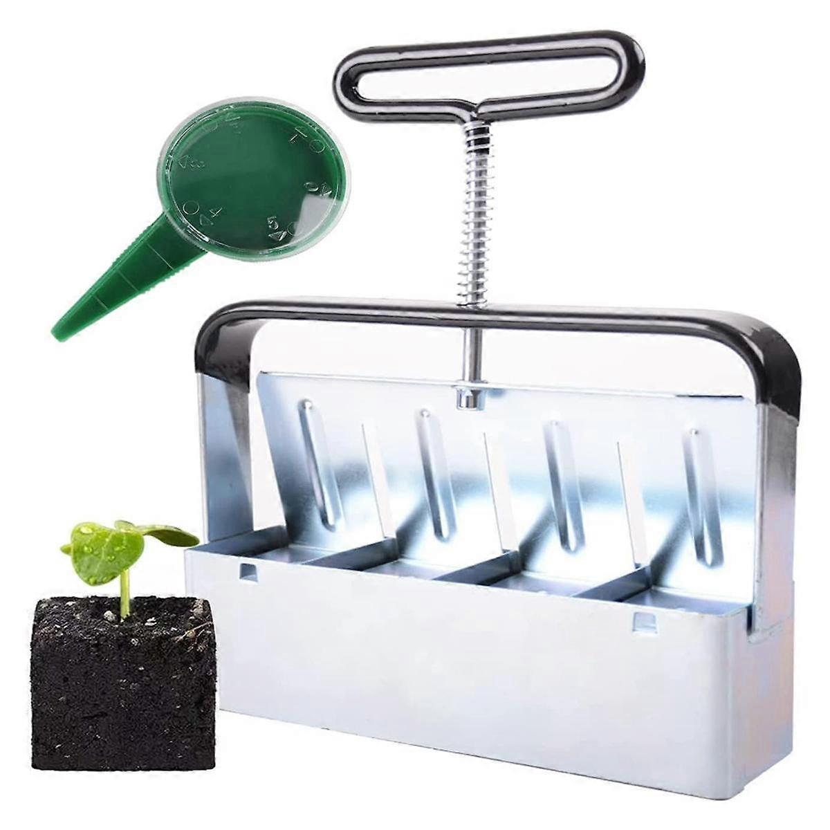 Bloqueur de sol, 4PCS Cell Soil Block Maker, Seed Handheld Block Maker avec poignée confortable, jardin