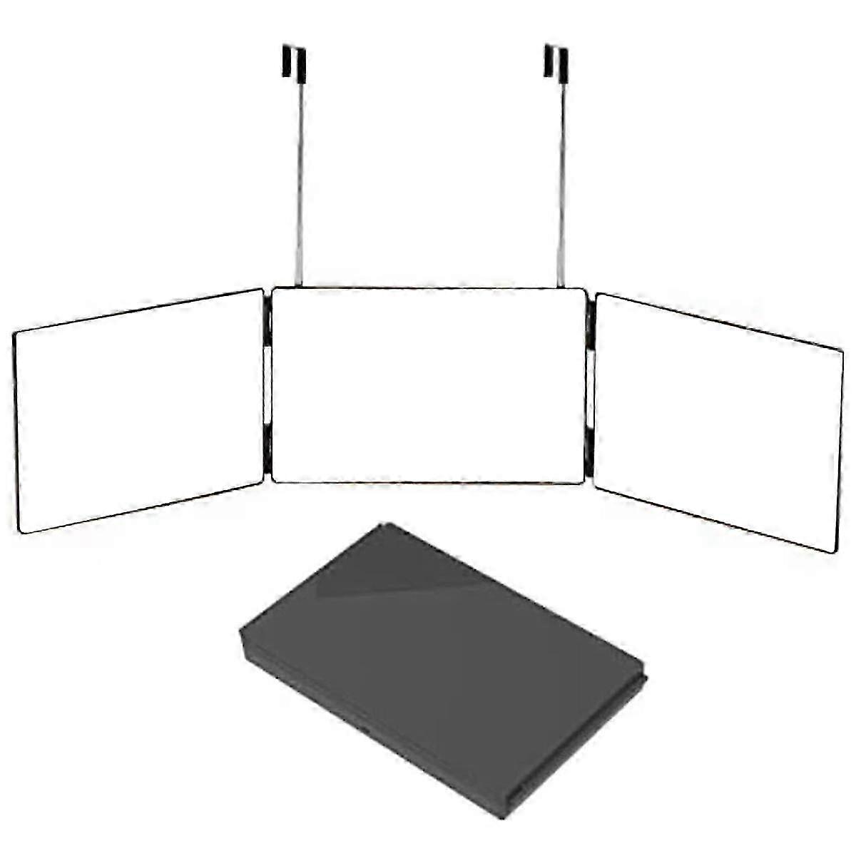 3 Way Mirror For Hair Cutting 360 Trifold Self Haircut Mirror With Adjustable Telescoping Hook Multi-functional Mirror