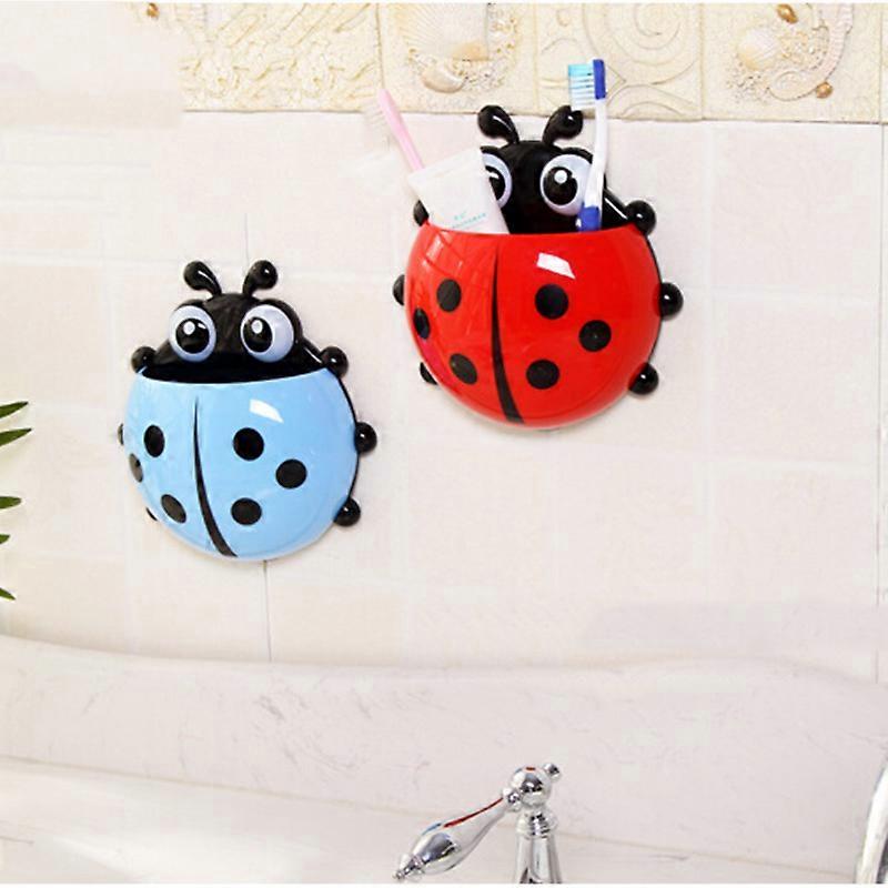 unbrand Cute Cartoon Ladybug Toothbrush Sucker Suction Hook Toothpaste Wall Sucker Gifts Household D