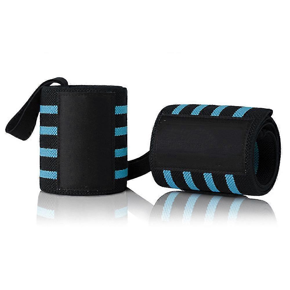 Enveloppements de poignet Haltérophilie - Enveloppements rigides et robustes avec boucle de pouce épaisse pour la dynamophilie, bleu