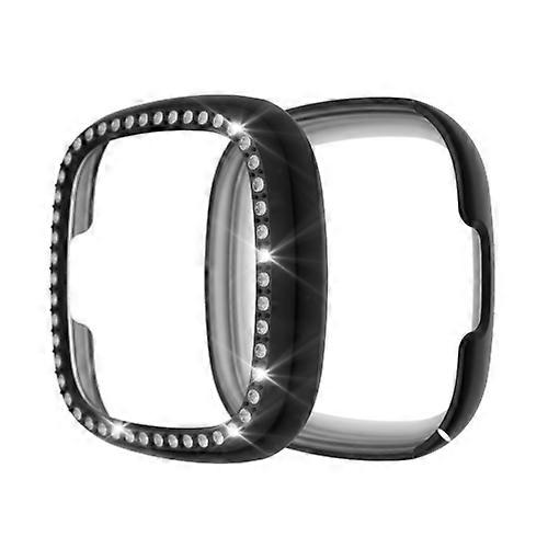 For Fitbit Versa 3 / Versa Sense Single Row Plating Diamonds PC Protective Case
