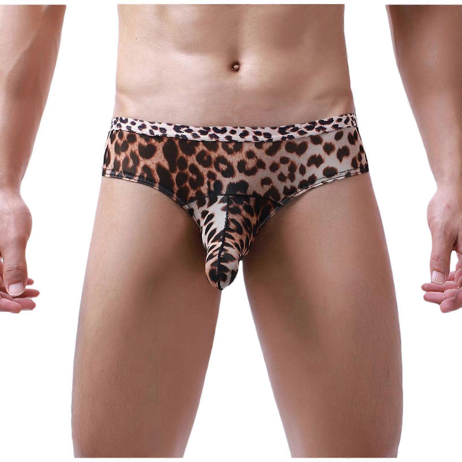Underkläder för män Låg Midja Underkläder Sexig Leopard Print Mäns Underkläder