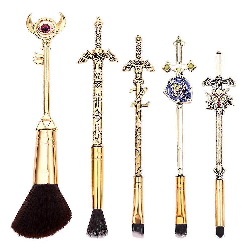 The Legend of Zelda: Ocarina of Time - Makeup Brush Set Suit for Zelda Fans with A Link To the Past and 4 Swords Handle Makeup Brushes