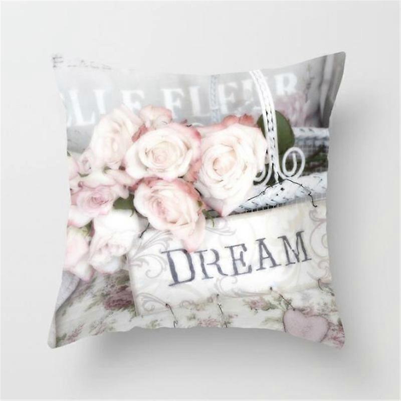 Flower Theme Pillowcase Square Cushion Cover Home Sofa Bed Car Decor