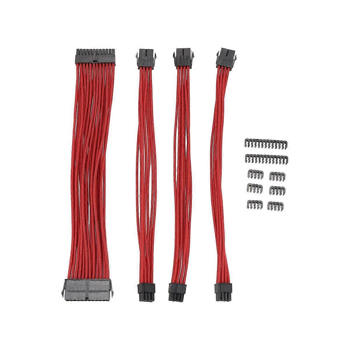 9-Inch Braided Extension Cable Kit Basic Extension Cable for PC Case Comb Included ATX 24 Pin PCIE