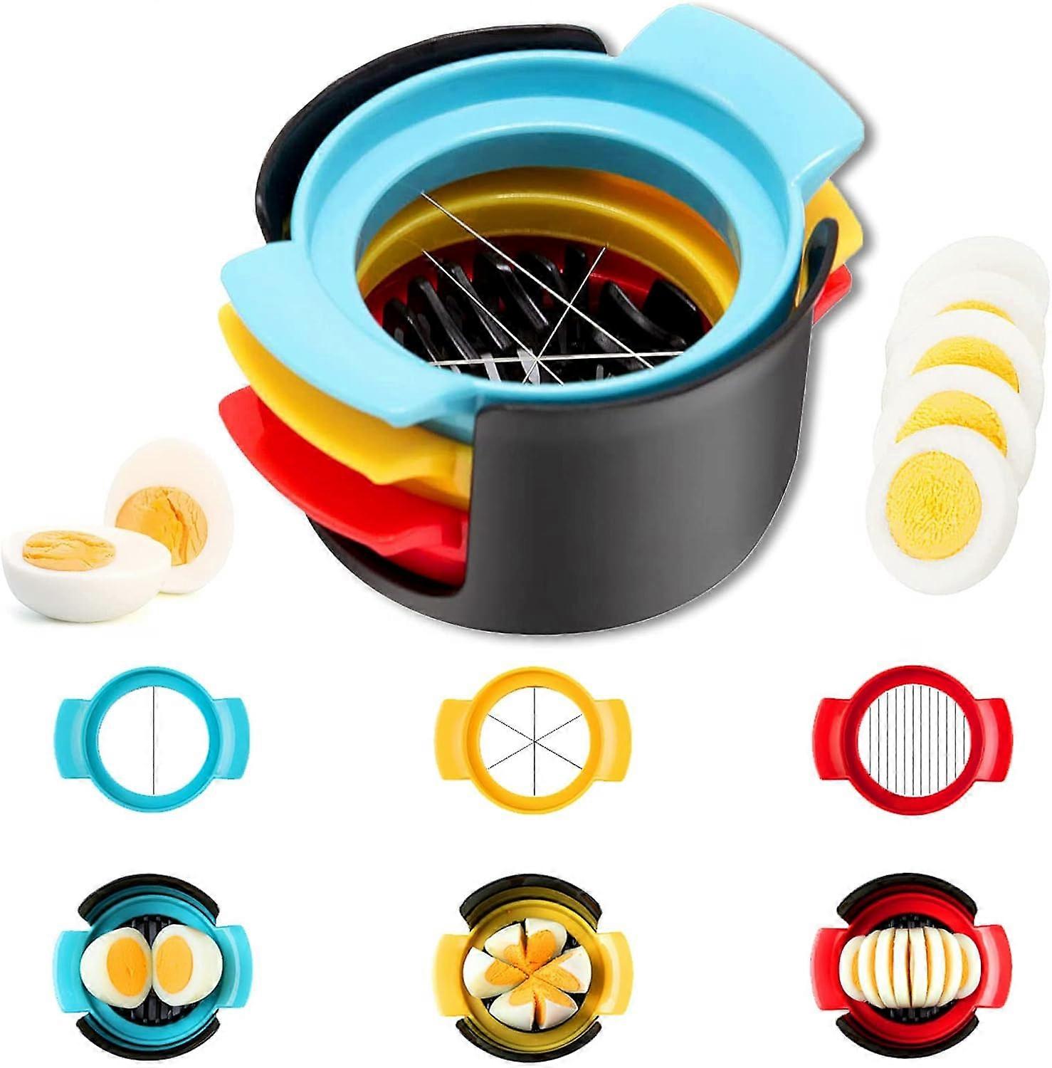 Egg Cutter, 3 in 1 Stainless Steel Egg Divider, Suitable for Cutting Hard B
