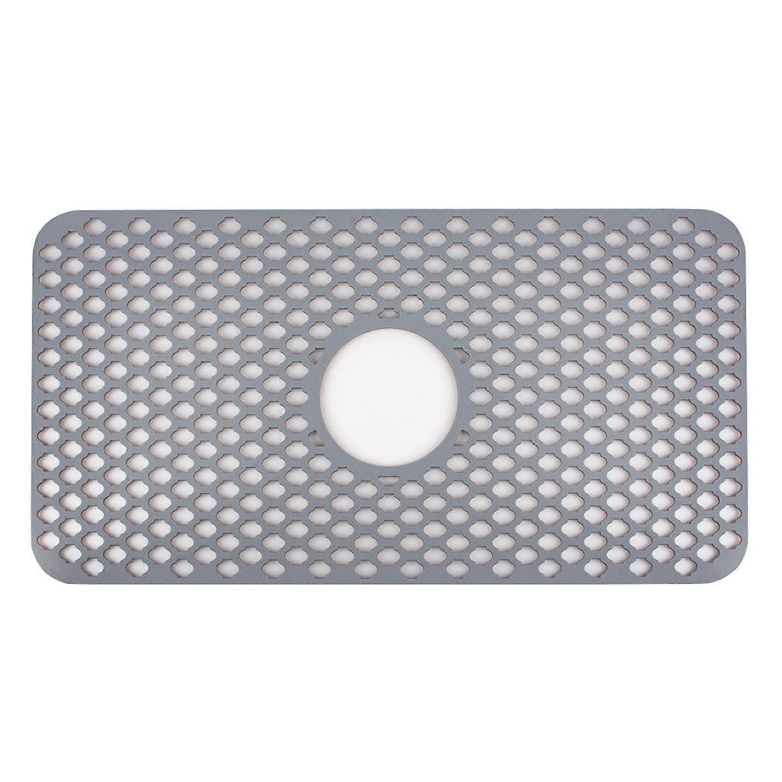 Drain Pad Reusable Quick Drying Hollow Silicone Kitchen Bar Sink Protective Anti-slip Dish Drain Mat for Daily Use KAESI
