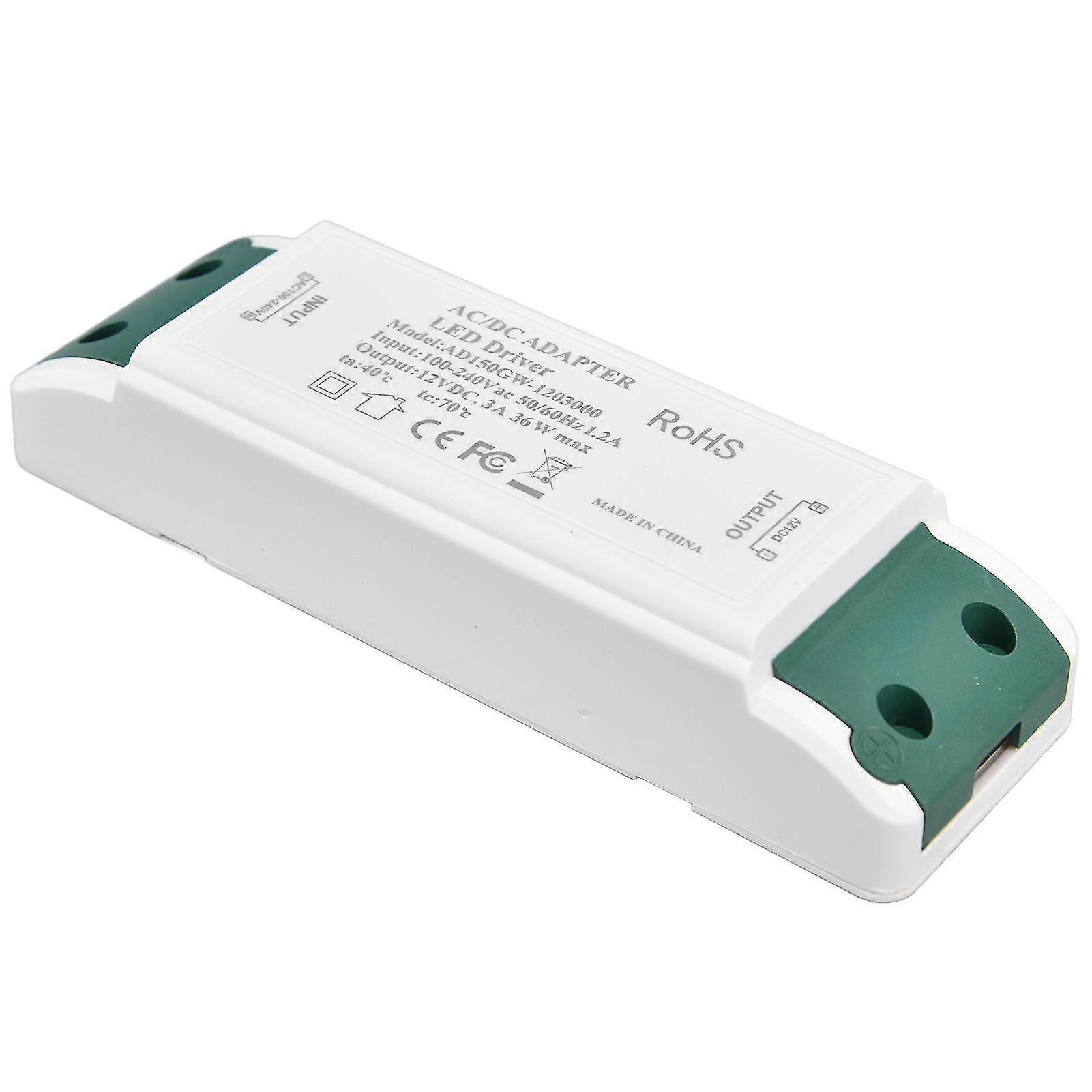 72W 12V 6.3A Constant Voltage LED Power Supply Driver - AC 90-240V Input, White/Blue