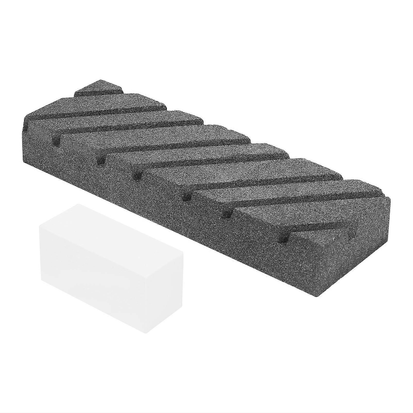 Dual Grit Coarse/Fine Flattening Stone Set - Two Sharpening Flattener - Whetstone Fixer with Groove