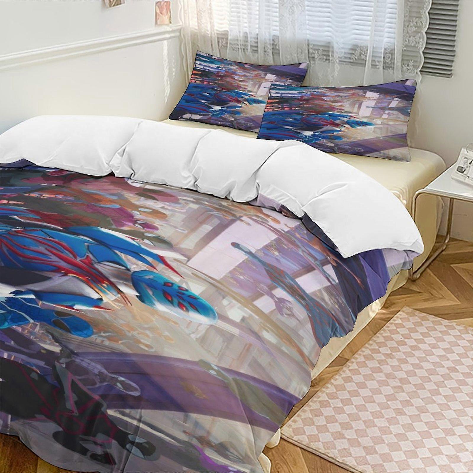Bedding set HL616 Miles Morales Down Duvet Cover Microfiber Bedding Set, 1 Down Duvet Cover and 2 Pillowcases XN616