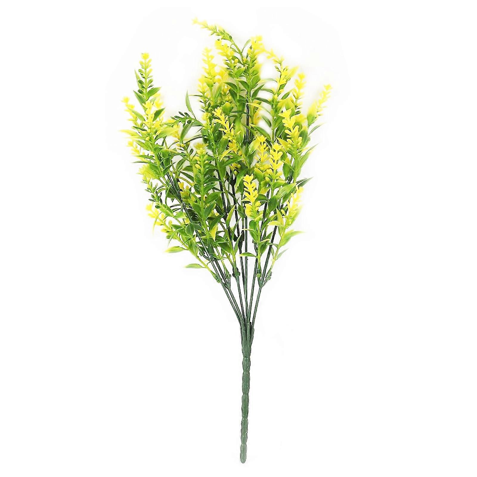 Tiges de fausse lavande jaune, 36cm, 7 branches de fleurs artificielles