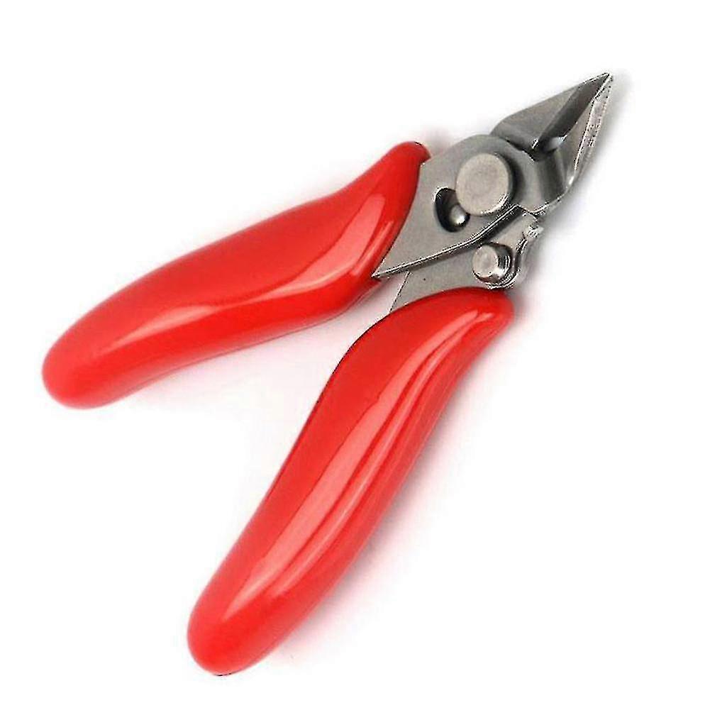 Mini Wire Cables Cutters Side Cut Snips Flush Pliers With Nipper Lock Hand (red+black)(1pcs)