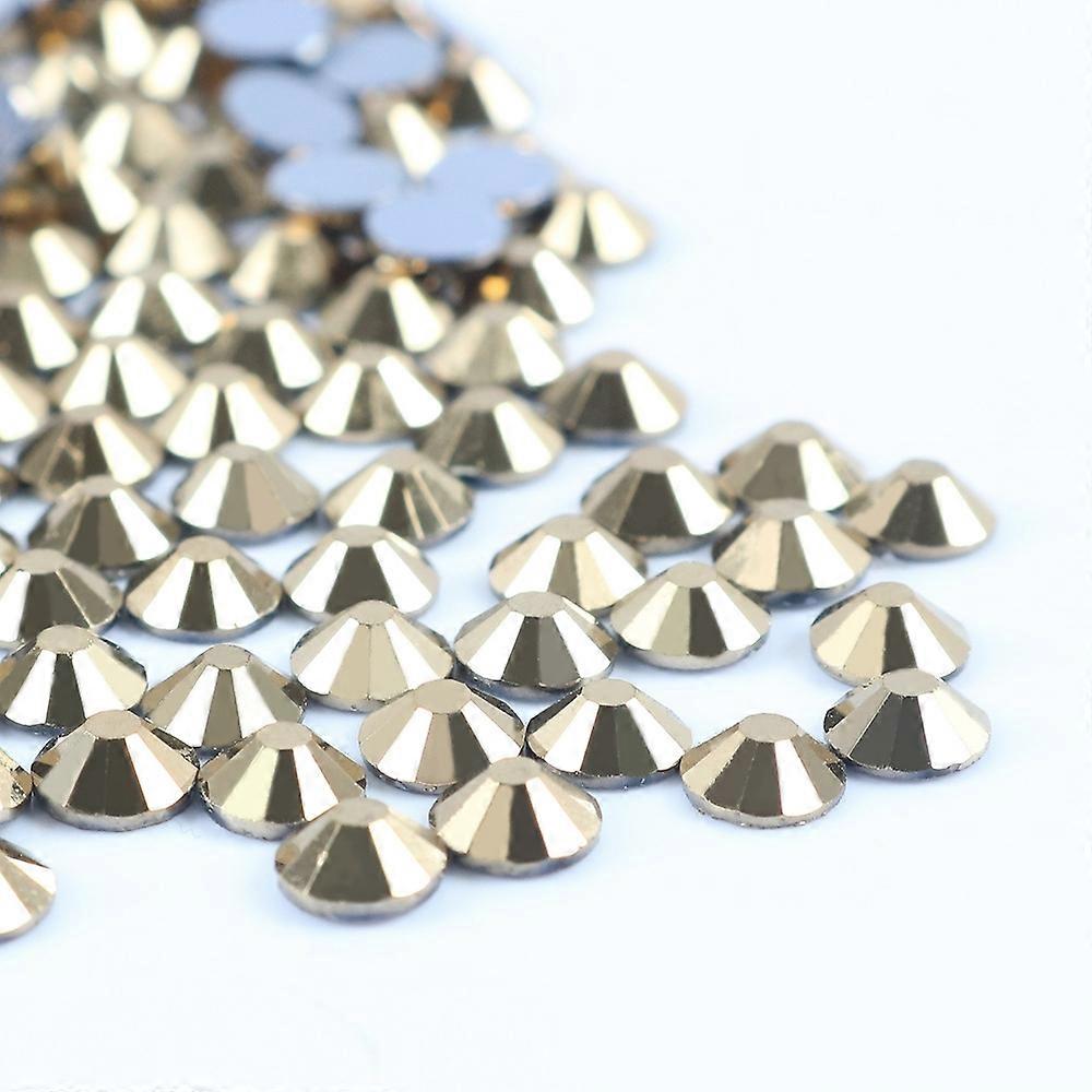 Hotfix Rhinestones Bulk for Crafts Clothes DIY Decoration, Gold (2-6mm) 288pcs/1440pcs Flat Back Crystal Round Gems